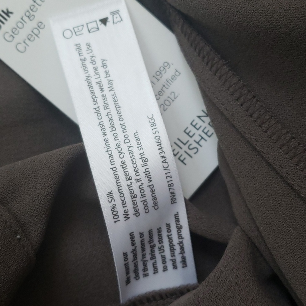 Eileen Fisher Silk Slim Ankle Pant in Rye *NWT* - Picture 6 of 6